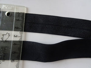 1m Wider 25mm 1" Black FOE Fold Over Foldover Elastic