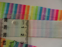 Load image into Gallery viewer, 5m Rainbow Coloured 3mm Stripes Wider 25mm Fold Over FOE FoldOver Elastic