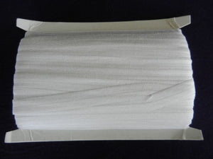 10m White Fold Over Elastic FOE 15mm wide
