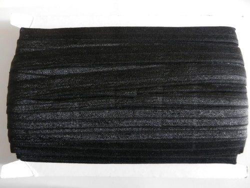 10m Black Fold Over Elastic FOE 15mm
