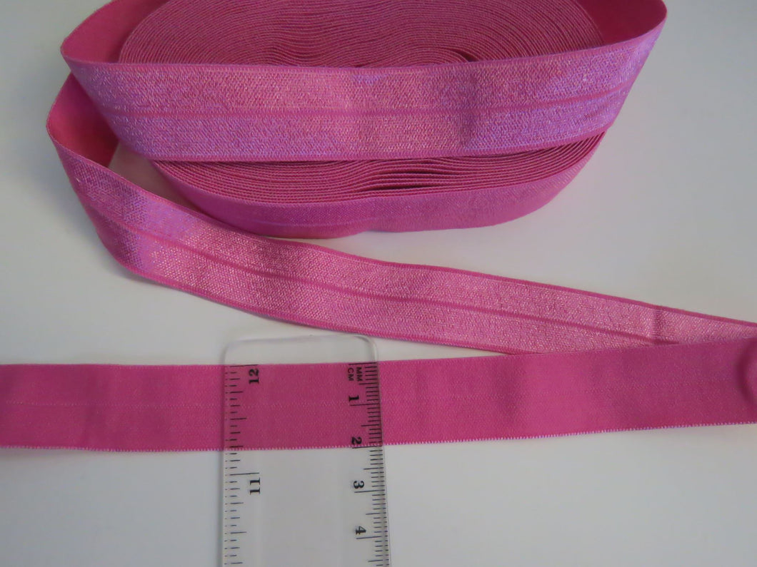 1m Raspberry Rose Pink 20mm Fold over elastic FOE Foldover elastic