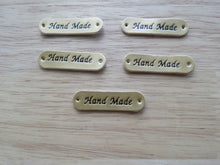 Load image into Gallery viewer, 10 Gold Hand Made PU Leather labels 45 x10mm