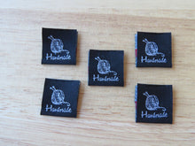 Load image into Gallery viewer, 10 Black Knitting Needles and Wool Handmade with Red heart woven flag labels