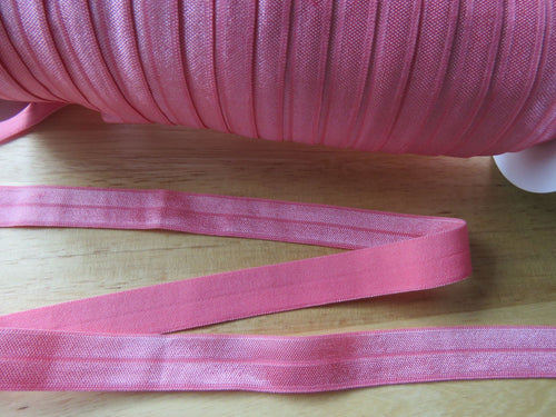 1m 15mm fold over elastic- Watermelon Pink FOE foldover elastic