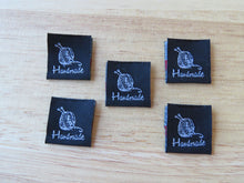 Load image into Gallery viewer, 10 Black Knitting Needles and Wool Handmade with Red heart woven flag labels