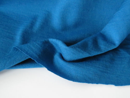 1m Bowron Bay Teal Blue 200g 100% merino jersey knit 130cm