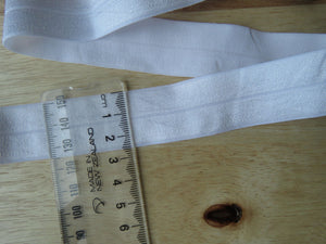 1m Wider 25mm White FOE Fold Over Elastic