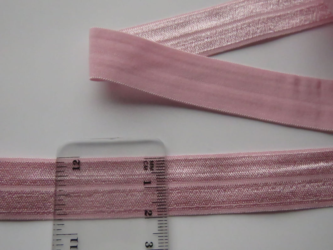 10m Rose Pink 20mm Fold over elastic FOE elastic