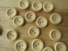 Load image into Gallery viewer, 10 Larger 25mm Handmade on circumference and Hearts wood look buttons