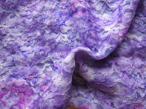 95cm Purple TieDye Cotton nylon corded lace 150cm wide