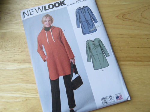 New Look N6706 Long sweatshirt, tunic or coat pattern- use our merino fabric