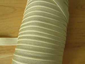 10m Cream fold over elastic 15mm wide foldover