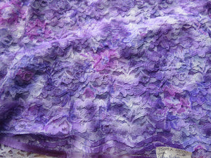 95cm Purple TieDye Cotton nylon corded lace 150cm wide