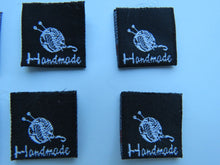 Load image into Gallery viewer, 10 Black Knitting Needles and Wool Handmade with Red heart woven flag labels