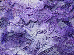 95cm Purple TieDye Cotton nylon corded lace 150cm wide