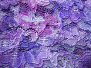 95cm Purple TieDye Cotton nylon corded lace 150cm wide