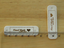 Load image into Gallery viewer, 11 White PU Leather Hand Made with Love and Gold heart white labels
