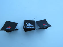 Load image into Gallery viewer, 10 Black Knitting Needles and Wool Handmade with Red heart woven flag labels
