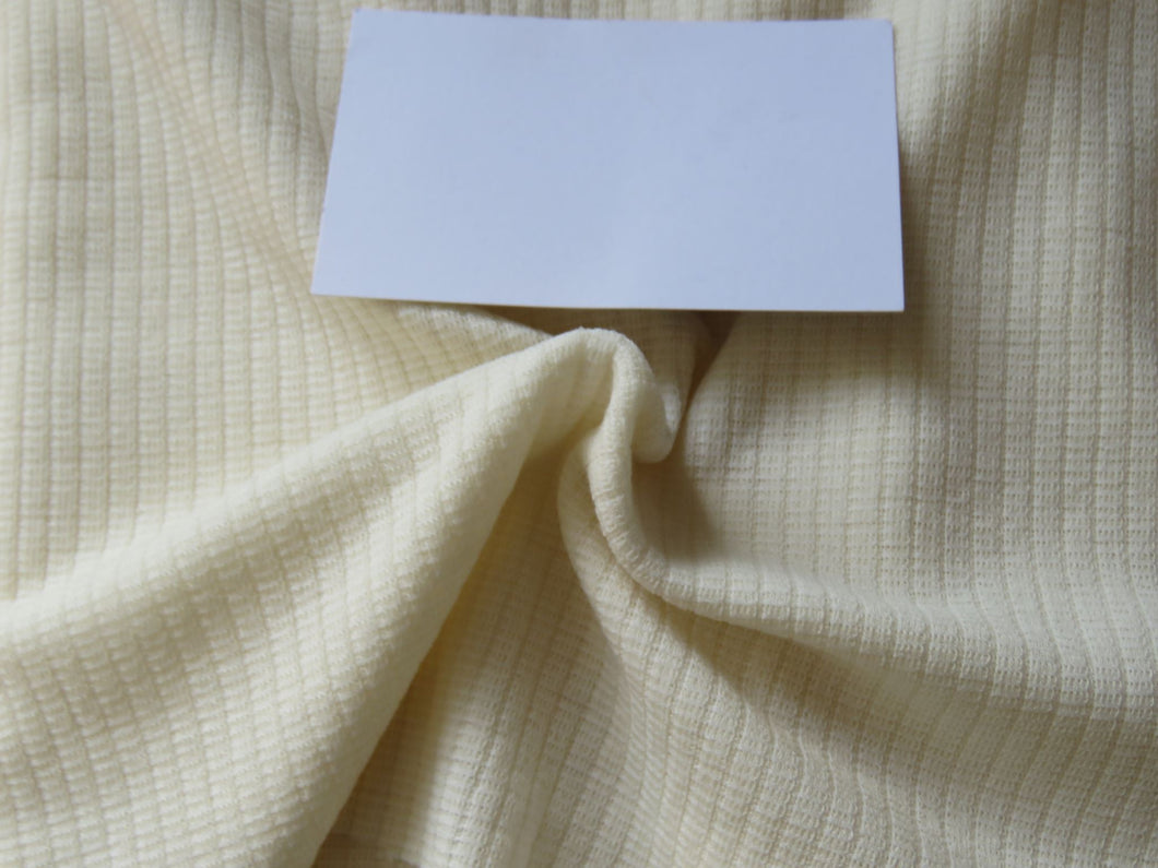 1.5m Cheshire Cream Textured Rib knit 40% merino 18% cotton 42% nylon 120g