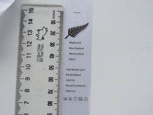 Load image into Gallery viewer, 14 Fern Symbol White Satin tape Washing Instructions/ Handmade New Zealand Merino Wool Labels