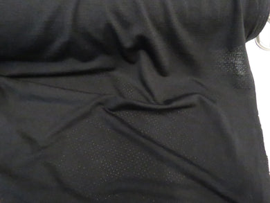 1.7m Sambuck Black 54% merino 46% polyester eyelet fabric 140g- precut