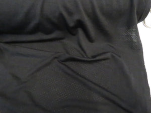 1.7m Sambuck Black 54% merino 46% polyester eyelet fabric 140g- precut