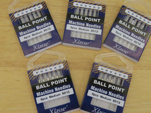 80/12 Klasse Ball Point Machine Needles- 6 needles in a pack.