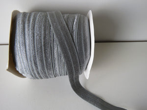 10m Mid Grey 15mm wide fold over foldover elastic