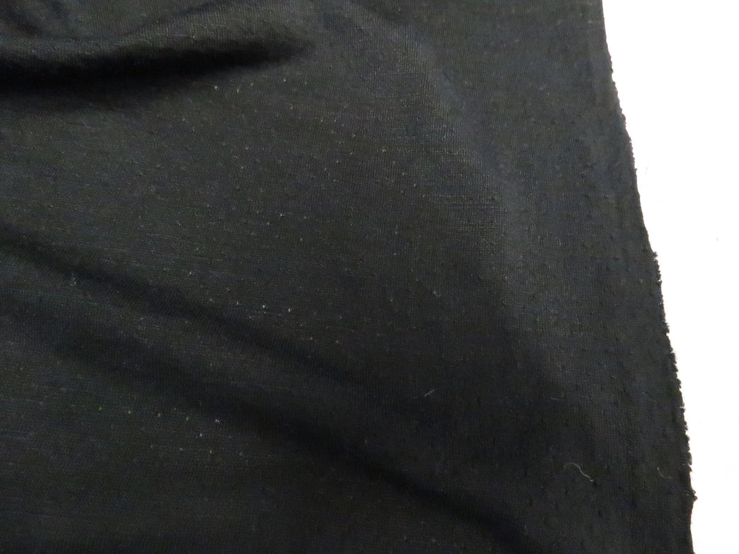 25cm Sambuck Black 54% merino 46% polyester eyelet fabric 140g- precut