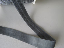 Load image into Gallery viewer, 10m Mid Grey 15mm wide fold over foldover elastic