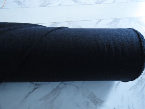 1m Midnight Blue Black 100% merino jersey knit 165g 150cm- precut as last metre piece left.