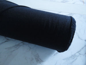 1m Midnight Blue Black 100% merino jersey knit 165g 150cm- precut as last metre piece left.