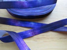 Load image into Gallery viewer, 1m Purple Galaxy Star print fold over elastic FOE foldover 15mm wide