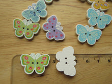 Load image into Gallery viewer, 10 Mixed Print Butterfly buttons 23x 16mm