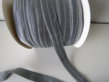 Load image into Gallery viewer, 10m Mid Grey 15mm wide fold over foldover elastic