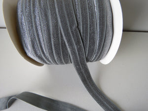 1m Mid Grey 15mm wide fold over foldover elastic