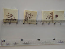 Load image into Gallery viewer, 10 Handmade with scissors and needle and thread  cotton flag labels 2 x 2cm