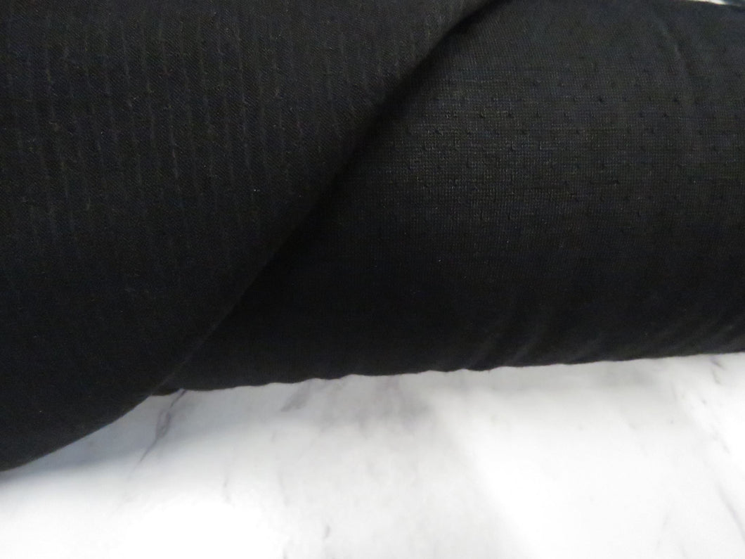 72cm Sambuck Black 54% merino 46% polyester eyelet fabric 140g- precut
