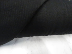 1.5m Sambuck Black 54% merino 46% polyester eyelet fabric 140g