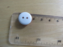 Load image into Gallery viewer, 10 White Striped Owl on branch buttons 15mm- white back