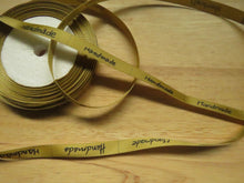 Load image into Gallery viewer, 1m Gold Handmade Labels Satin Ribbon 50 x 10mm