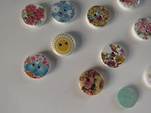 Load image into Gallery viewer, 18 Mixed Set Random Buttons- see photos with ruler for sizes. Buttons as shown