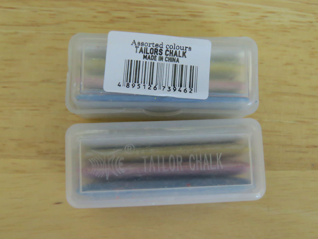 1 Box- Tailor's Chalk Box of 4 colours- blue, white, yellow and red in plastic case