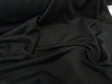 Load image into Gallery viewer, 1.7m Sambuck Black 54% merino 46% polyester eyelet fabric 140g- precut