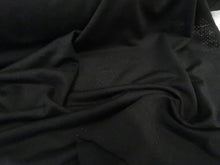 Load image into Gallery viewer, 1m Sambuck Black 54% merino 46% polyester eyelet fabric 140g