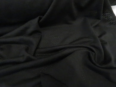 1.17m Sambuck Black 54% merino 46% polyester eyelet fabric 140g- precut