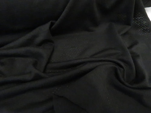 1.17m Sambuck Black 54% merino 46% polyester eyelet fabric 140g- precut