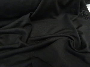 1m Sambuck Black 54% merino 46% polyester eyelet fabric 140g