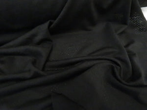 1.5m Sambuck Black 54% merino 46% polyester eyelet fabric 140g