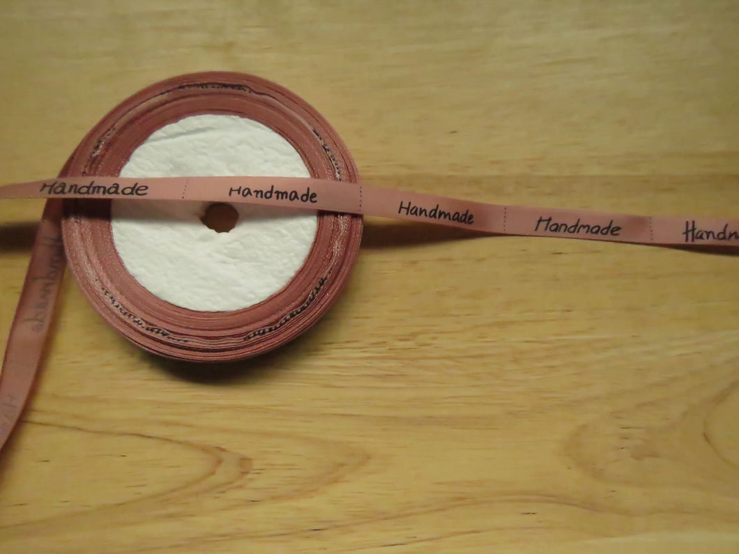 1m Dusty Pink  Handmade Labels Satin Ribbon 50 x 10mm